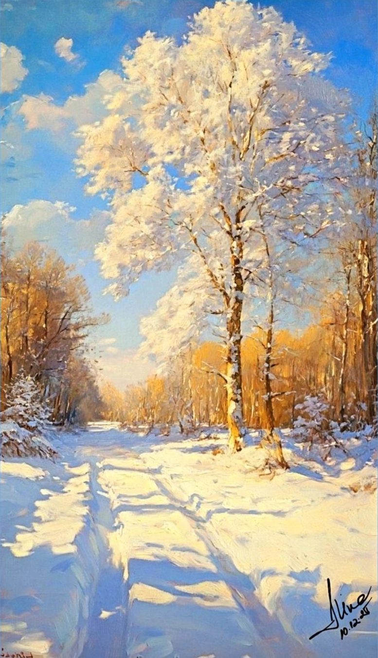 ArteDiAlina.com painting: Snowy Tree